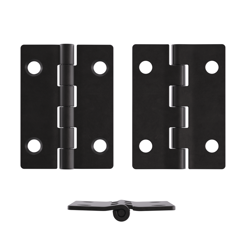 Flat Black Finished Butt Hinge with Tight Pin | 2" High x 1-1/2" Wide