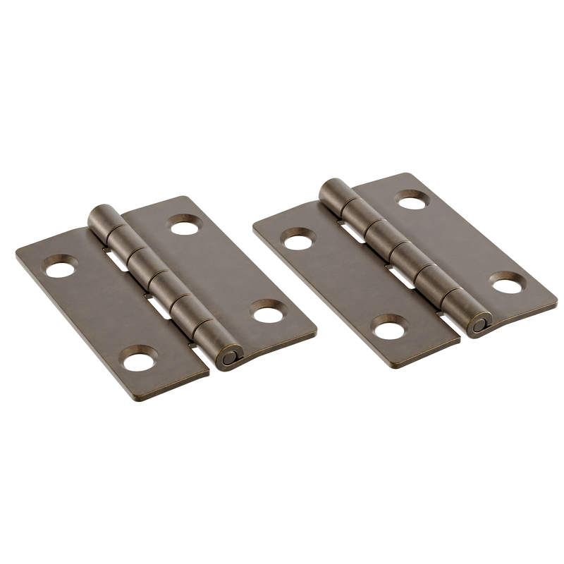 Antique Brass Finished Butt Hinge with Tight Pin | 2" High x 1-1/2" Wide