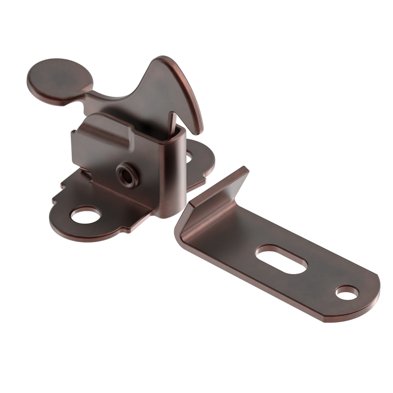 Antique Copper Finished Spring Action Elbow Door Latch with Catch