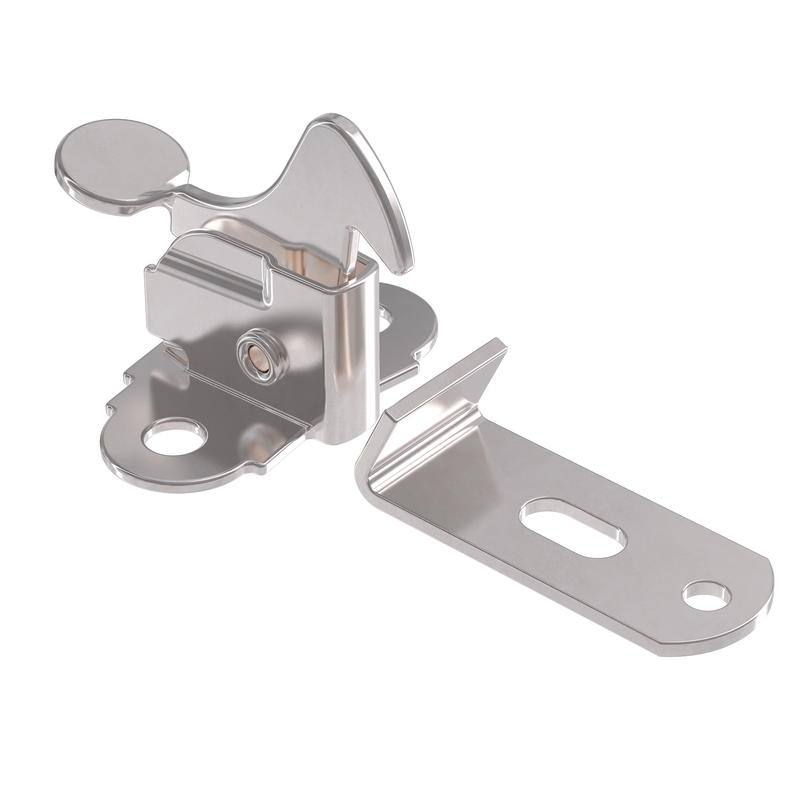 Nickel Plated Spring Action Elbow Door Latch with Catch