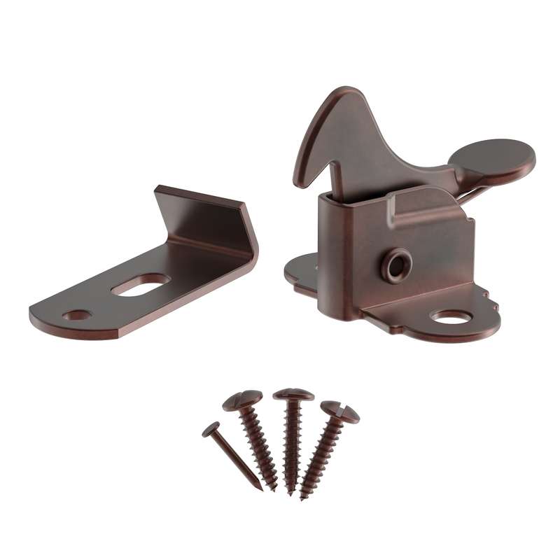 Antique Copper Finished Spring Action Elbow Door Latch with Catch