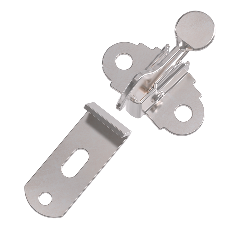 Nickel Plated Spring Action Elbow Door Latch with Catch