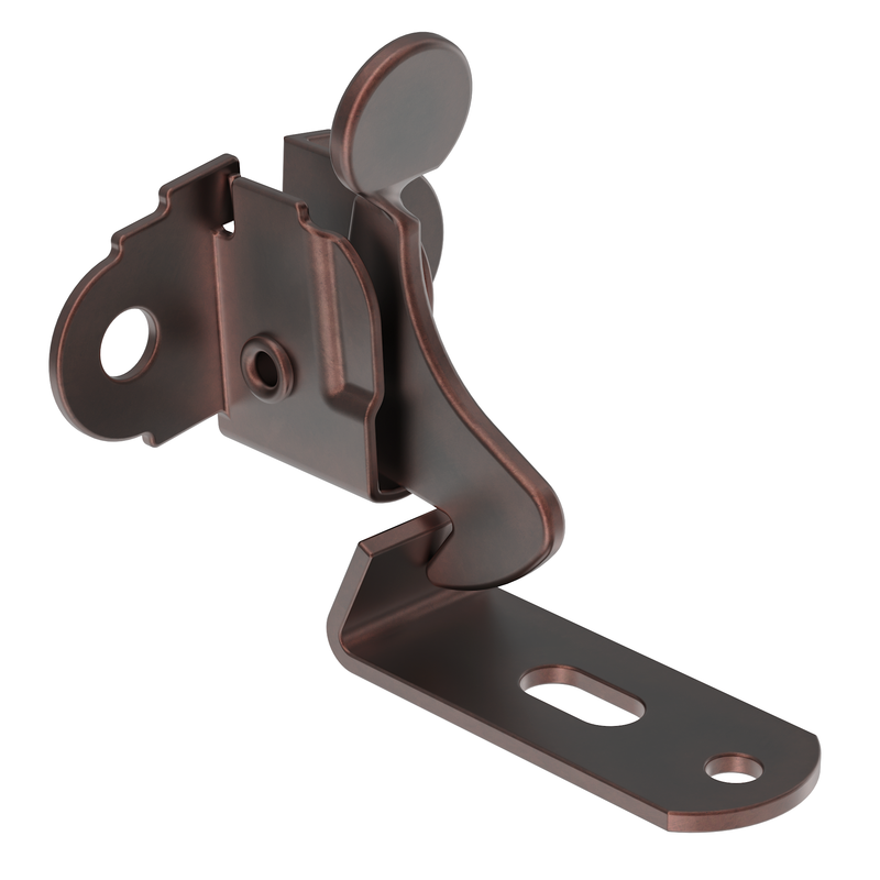 Antique Copper Finished Spring Action Elbow Door Latch with Catch