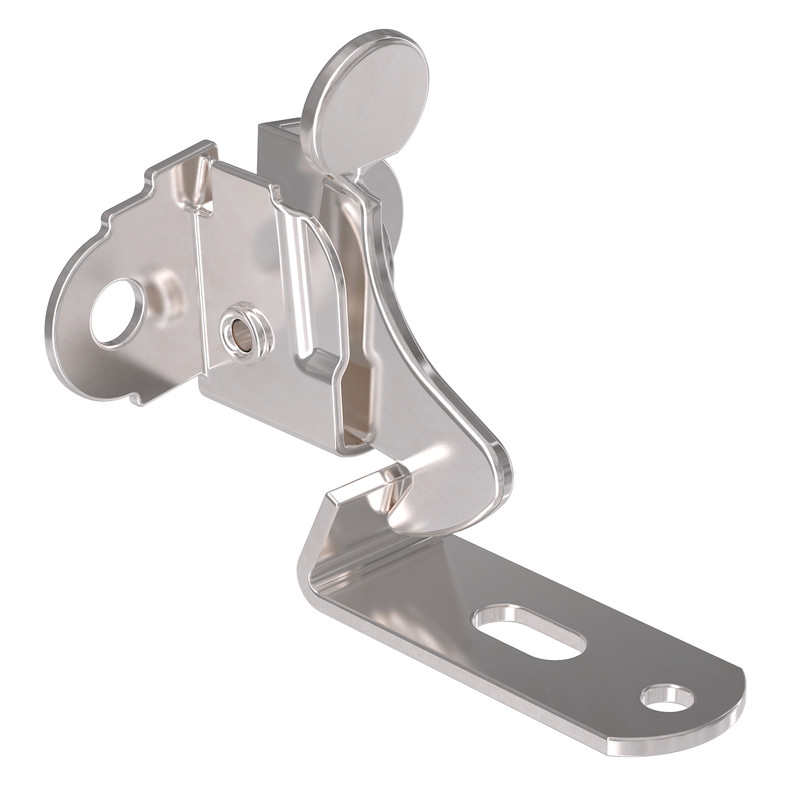 Nickel Plated Spring Action Elbow Door Latch with Catch