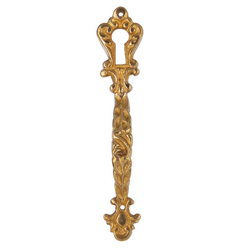 Elegant Cast Brass Decorative Pull with Keyhole Insert | 3-5/8" x 3/4"