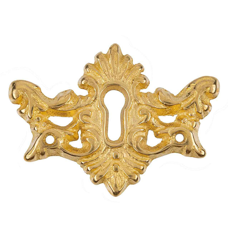 Victorian Cast Brass Decorative Keyhole Cover | 2" x 1-1/2"