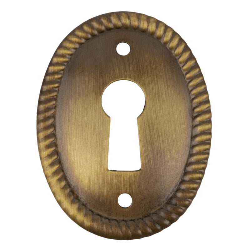 Oval Stamped Brass Keyhole Cover | 1-1/2" x 1-1/8"