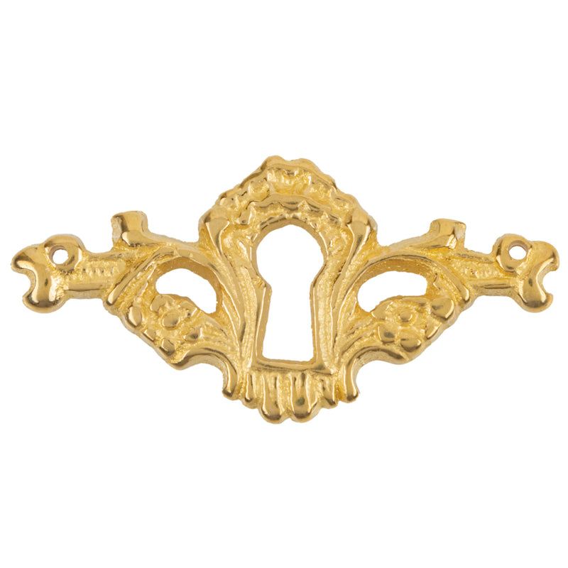 Decorative Cast Brass Keyhole Cover | 2-1/4" x 1-1/8"