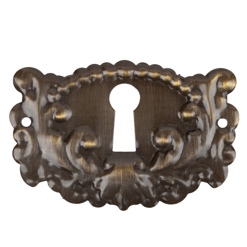 Victorian Stamped Brass Decorative Keyhole Cover | 1-7/8" x 1-1/4"