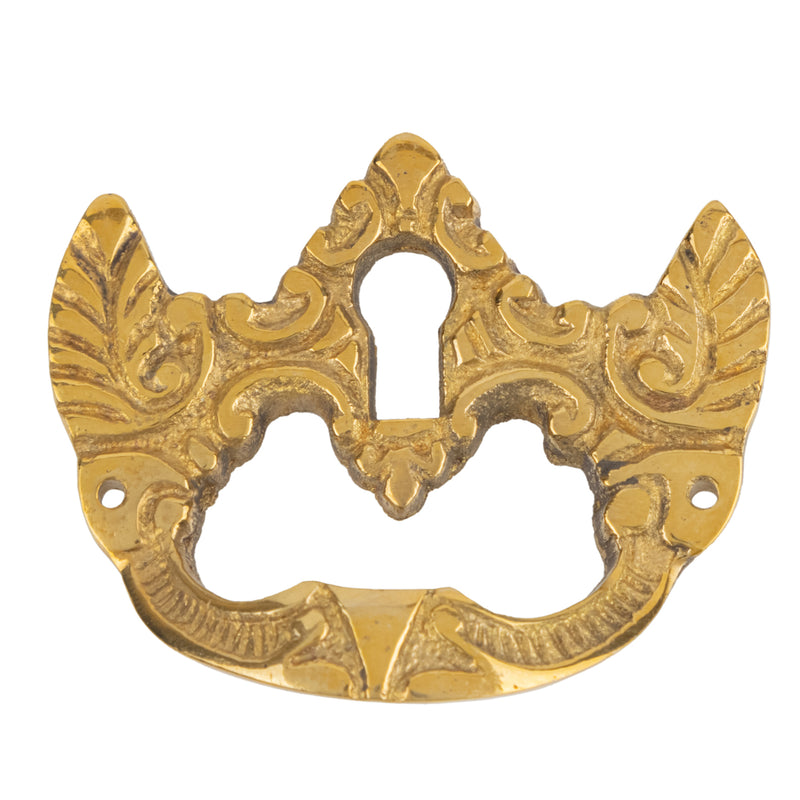 Cast Brass Drawer Pull with Keyhole Cover | 3-3/4" x 3/4"