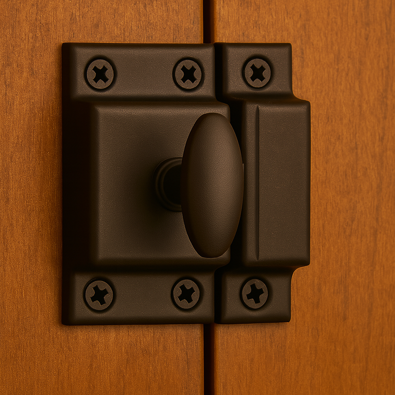Classic Large Oval Turn Oil Rubbed Bronze Stamped Cabinet Latch