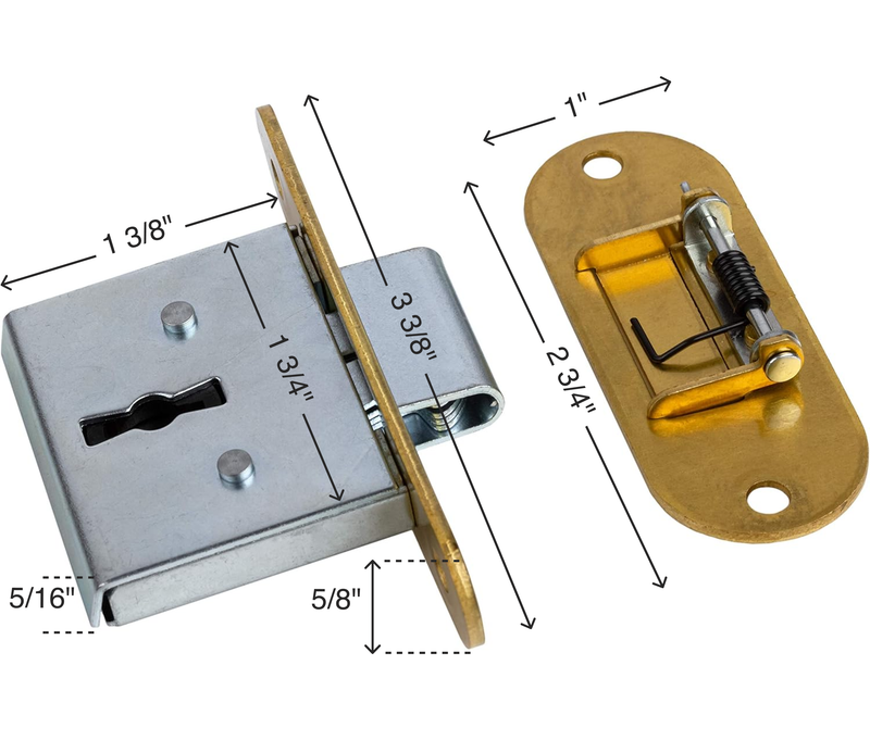 Rounded Full Mortise Lock with Two Skeleton Keys for Roll Top Desk