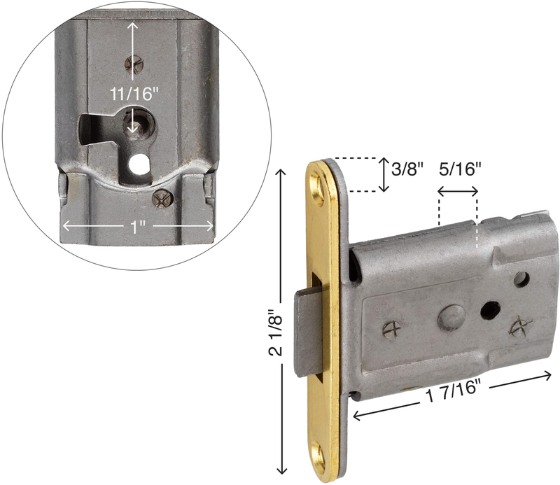 Full Mortise Lock Set for Cabinet Door or Drawer | Backset: 11/16"