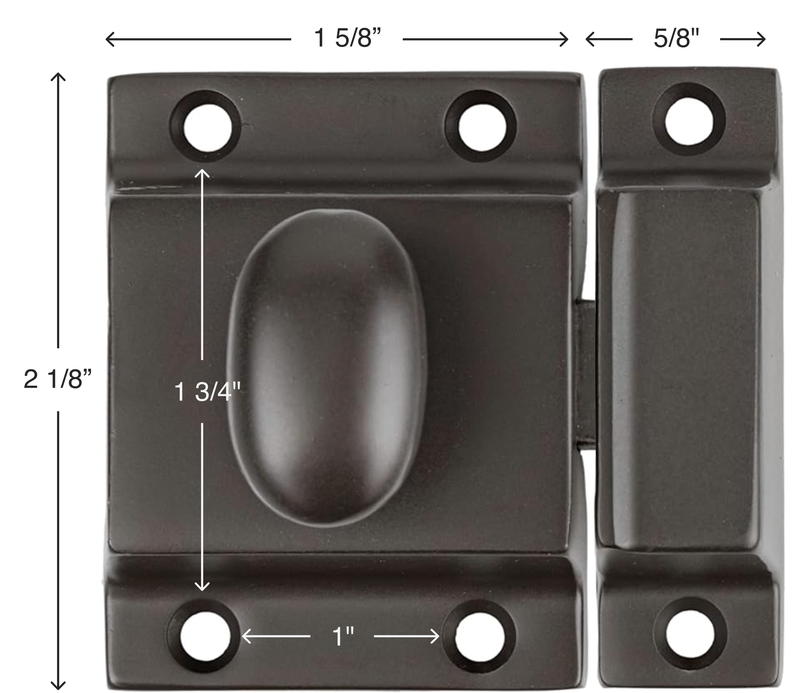 Classic Large Oval Turn Oil Rubbed Bronze Heavy Duty Cabinet Latch