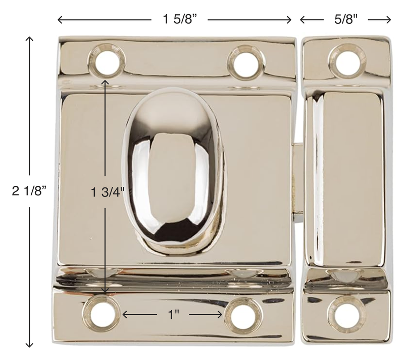 Classic Large Oval Turn Nickel Heavy Duty Cabinet Latch