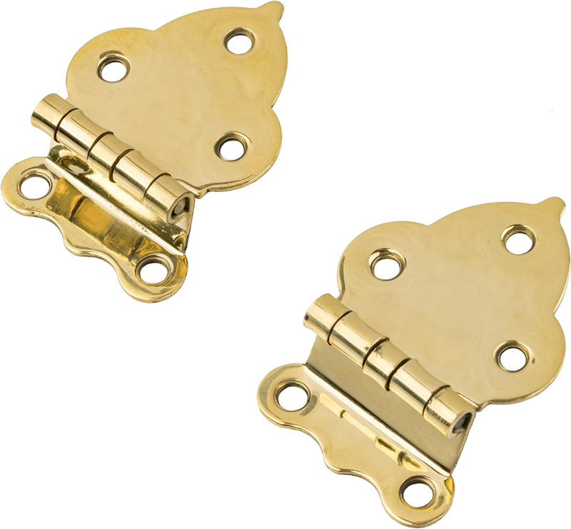 Brass Offset Hoosier Type Cabinet Hinge | 2-1/4" Wide x 1-1/2" High