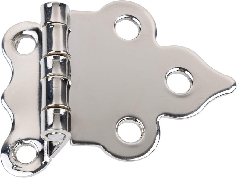 Nickel Plated Boone or Sellers Offset Cabinet Hinge | 2-1/4" Wide x 1-1/4" High