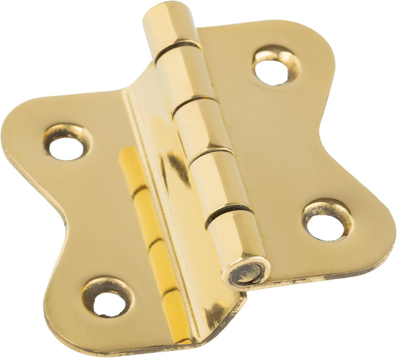 Brass Offset Hoosier Type Cabinet Butterfly Hinges | 1 5/8" Wide x 1 1/2" High