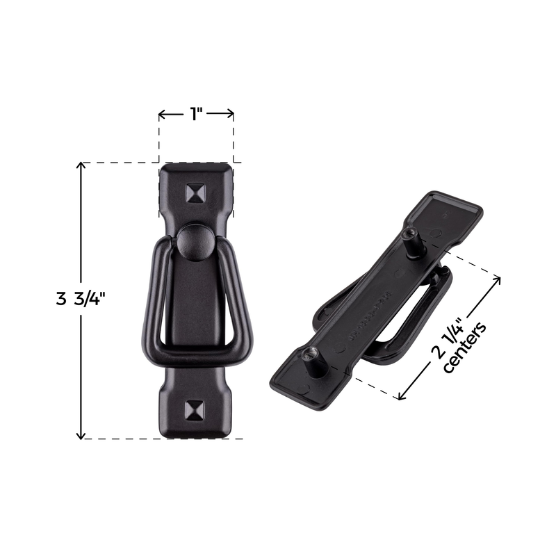 Small Vertical Mission Black Drawer Bail Pull | Centers: 2-1/4"