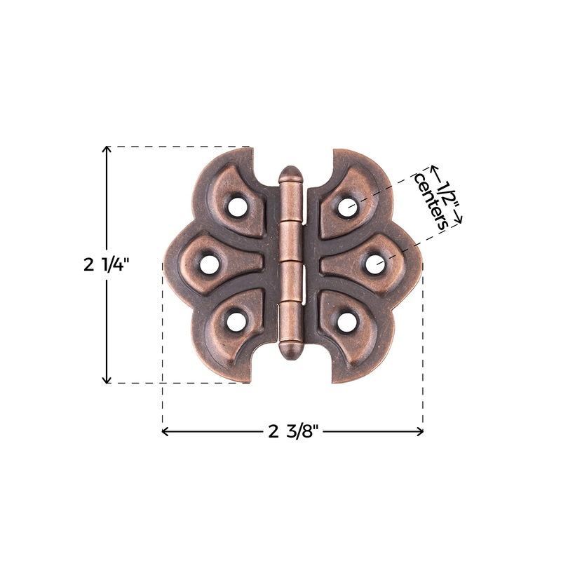 Antique Copper Finished Butterfly Hinge | 2 1/4" Wide x 2" High