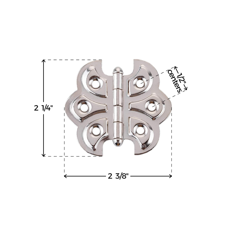 Nickel Plated Butterfly Hinge | 2 1/4" Wide x 2" High
