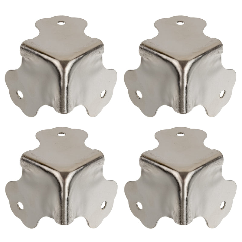 Large Nickel Plated Trunk Corner Protector | Pack of 4