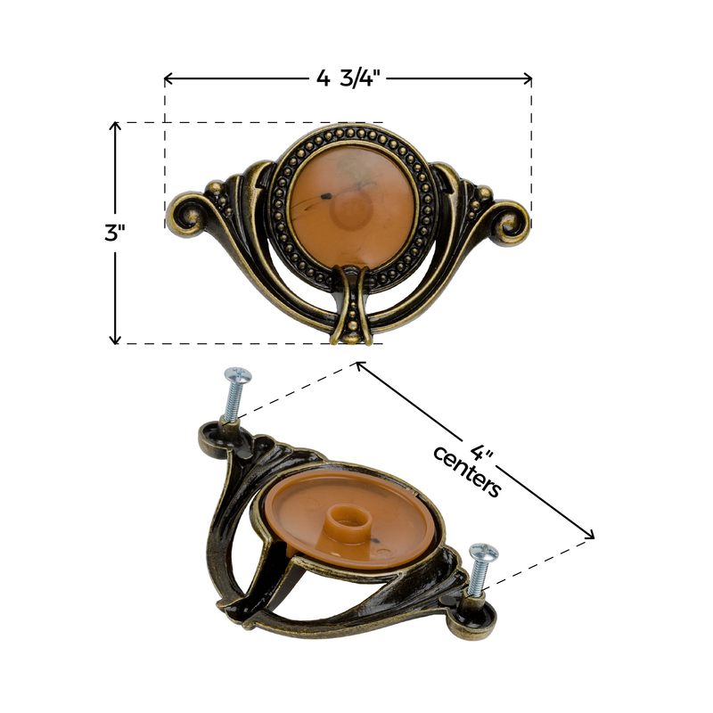 Rounded Center Waterfall Style Drawer Pull | Centers: 4"