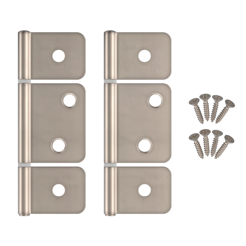 Nickel Finished Flag Three Leaf Bi-Fold & Shutter Hinge | 3 1/2" x 1 Wide