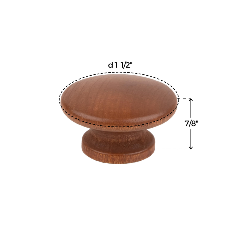 Birch Hardwood Maple Finished Drawer Knob | Diameter: 1-1/2"