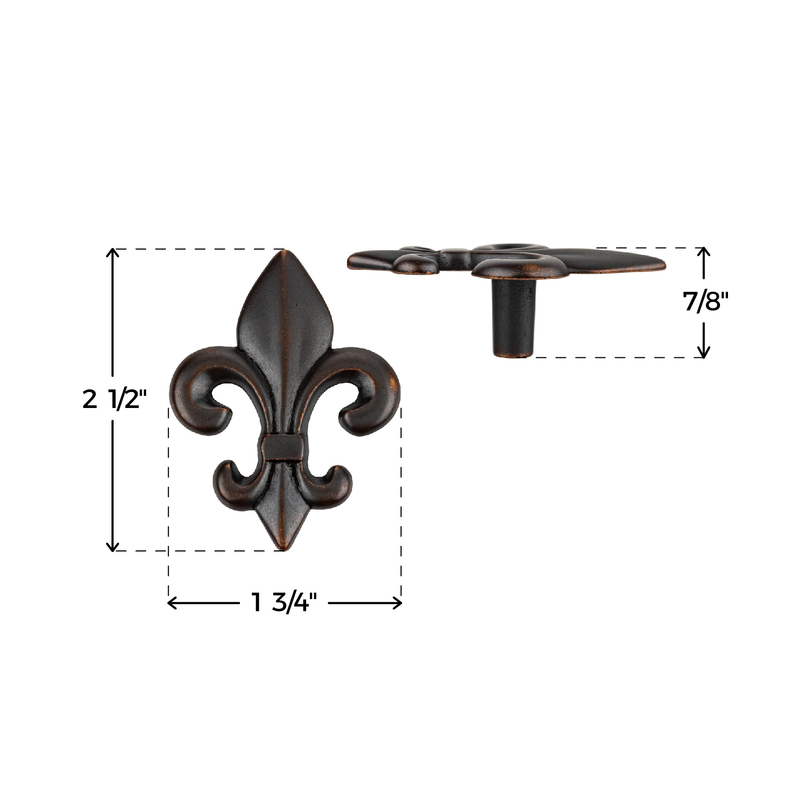 Fleur-de-Lis Oil Rubbed Bronze Finished Drawer Knob