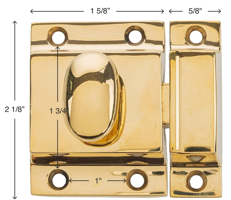 Classic Large Oval Turn Brass Heavy Duty Cabinet Latch