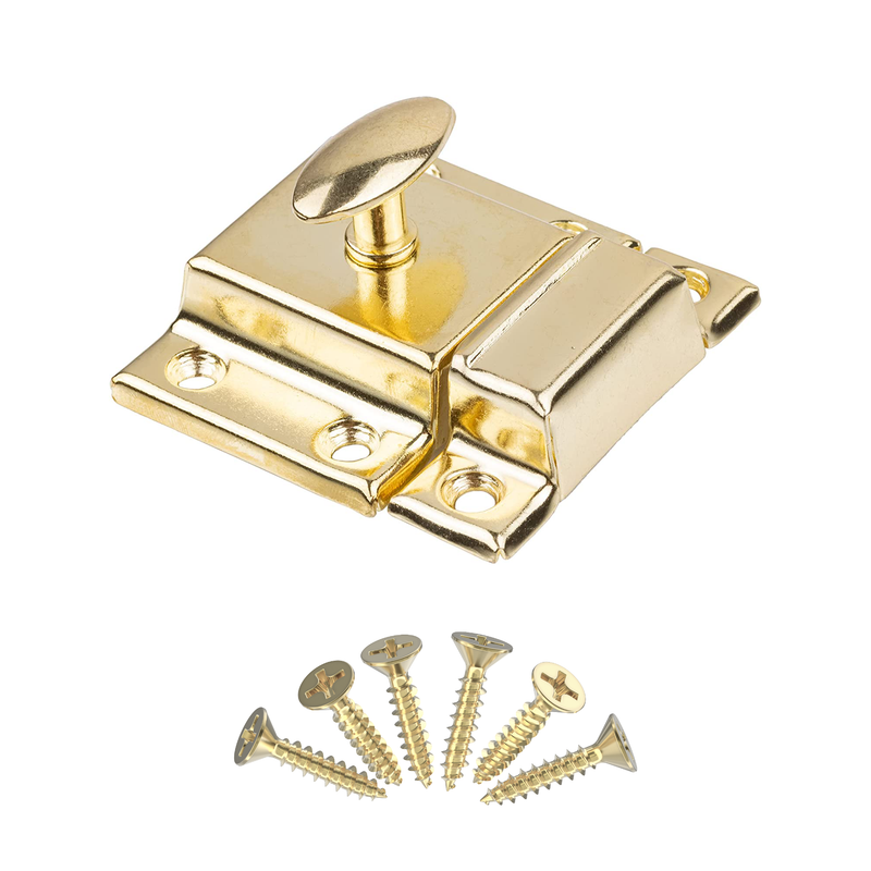 Classic Large Oval Turn Brass Stamped Cabinet Latch