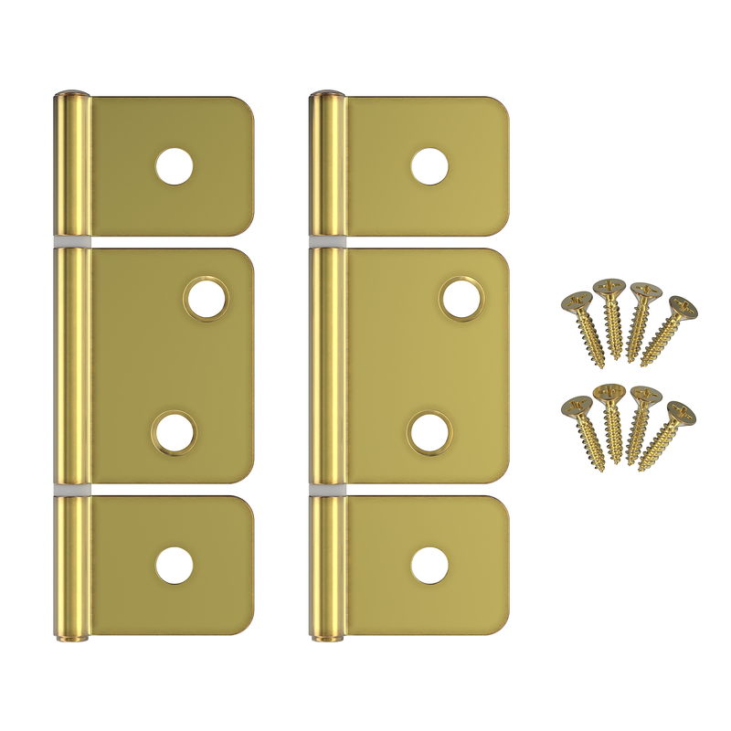 Brass Plated Flag Three Leaf Bi-Fold & Shutter Hinge | 3 1/2" x 1 Wide