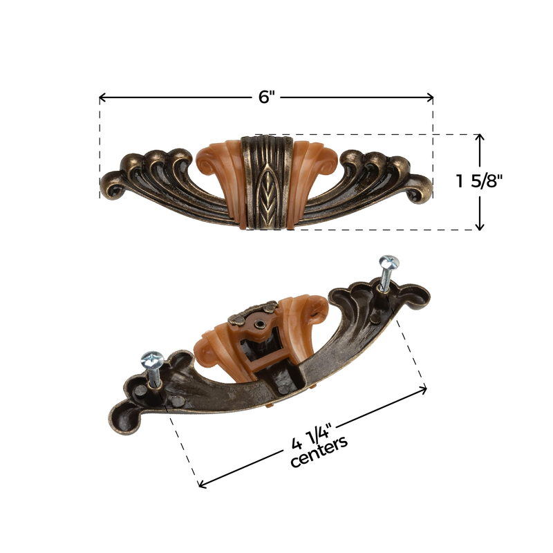 Long Waterfall Style Drawer Pull | Centers: 4-1/4"
