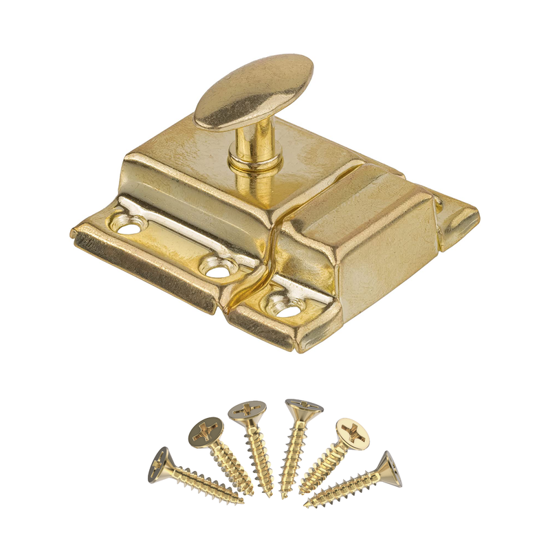 Classic Small Oval Turn Brass Stamped Cabinet Latch