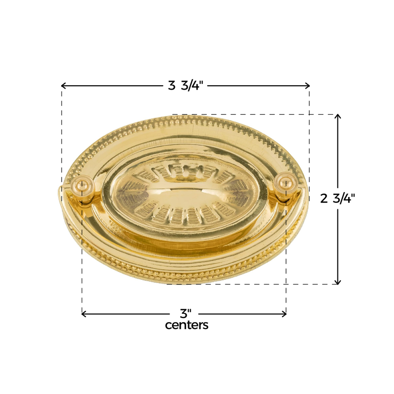 Hepplewhite Brass Drawer Bail Pull | Centers: 3"