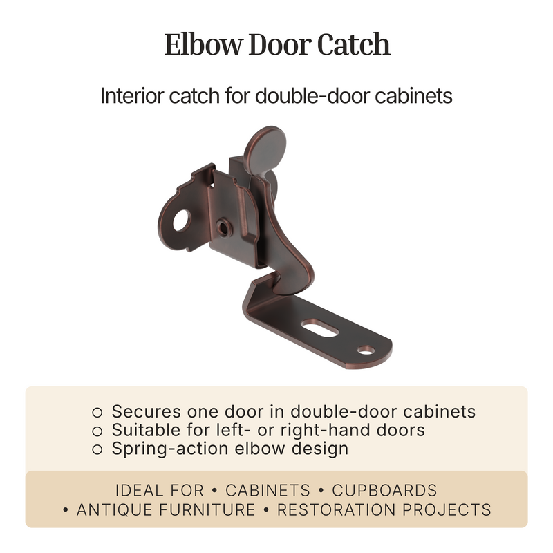 Antique Copper Finished Spring Action Elbow Door Latch with Catch ...