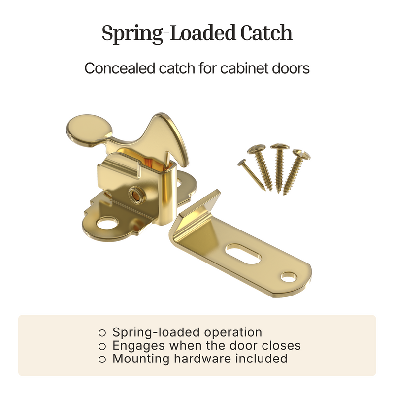 Brass Plated Spring Action Elbow Door Latch with Catch – UNIQANTIQ ...
