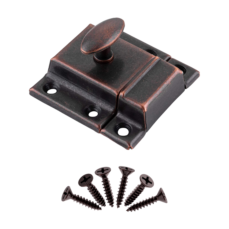 Classic Large Oval Turn Antique Copper Stamped Cabinet Latch