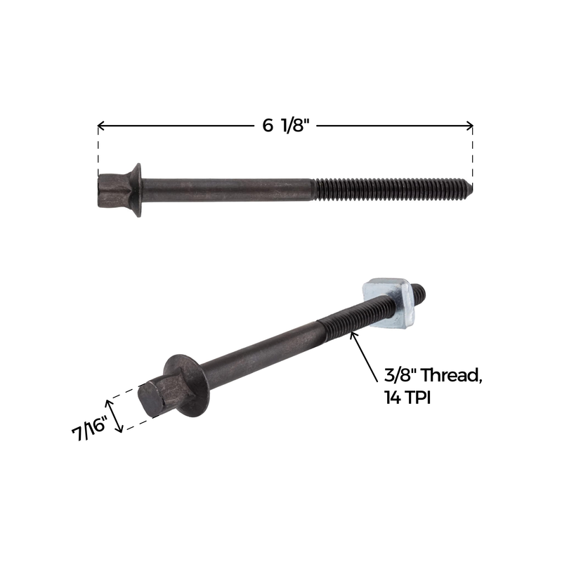 Black Steel Antique & Poster Style Bed Bolt with Washer & Nut