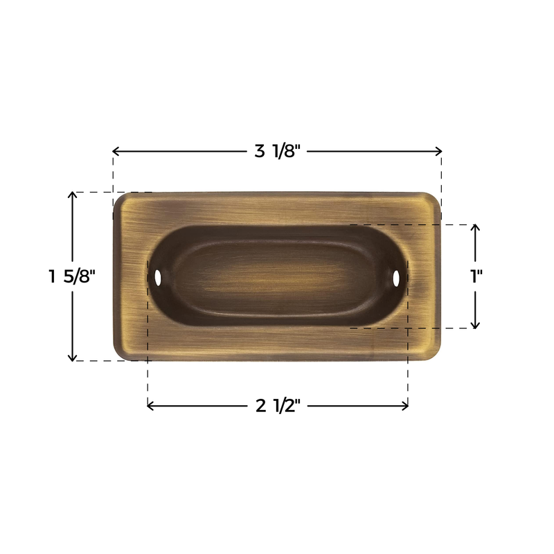Aged Brass Window Recessed Sash Lift