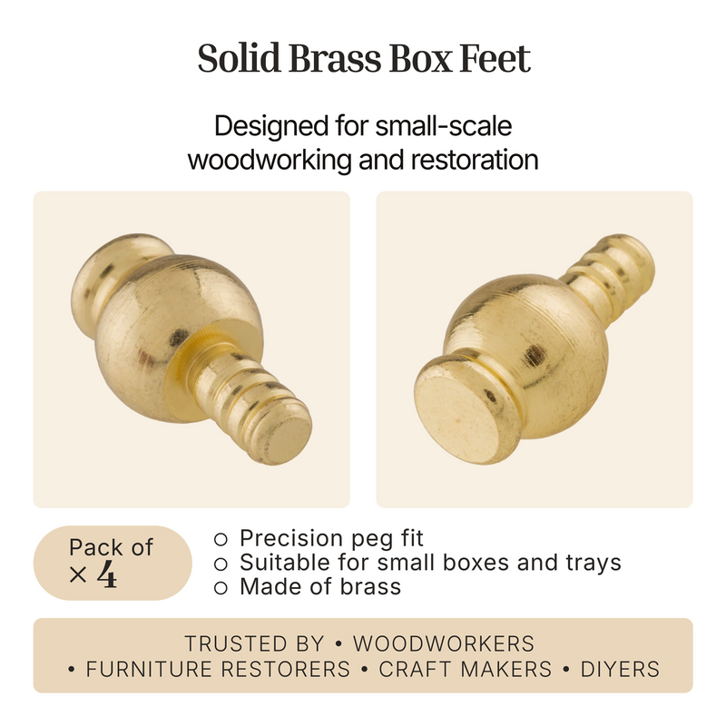 Small Solid Brass Jewelry Box Feet - Set of 4 – UNIQANTIQ HARDWARE SUPPLY