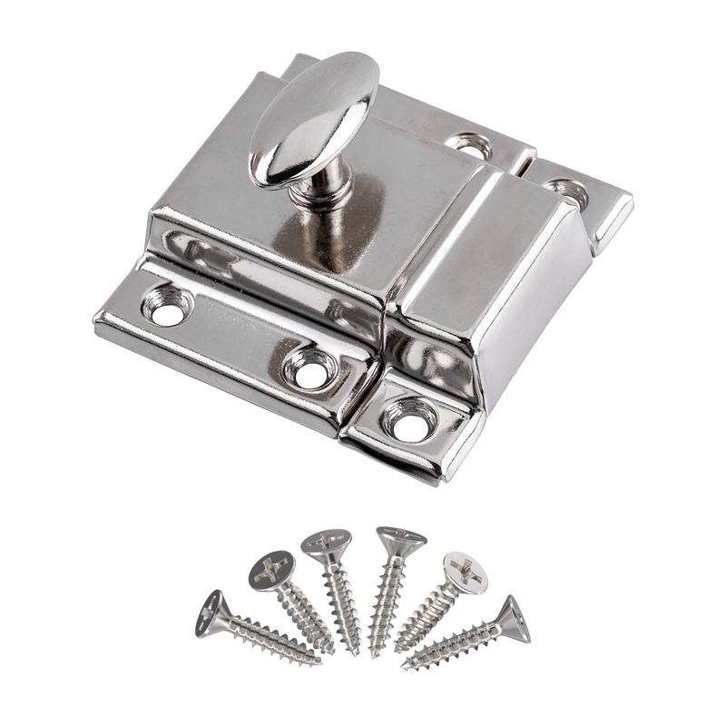 Classic Large Oval Turn Nickel Stamped Cabinet Latch