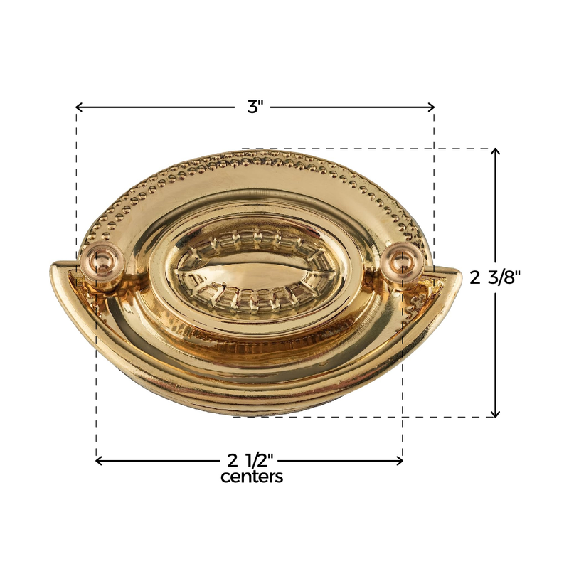 Hepplewhite Brass Drawer Bail Pull | Centers: 2-1/2"
