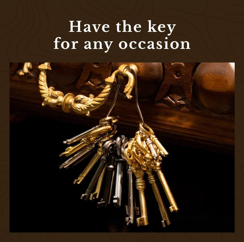 Ornate Solid Brass Skeleton Key