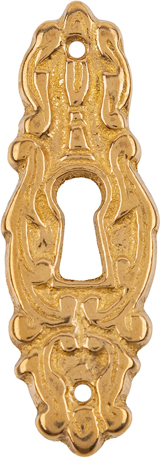 Vertical Solid Brass Keyhole Cover | 2-1/4" x 3/4"