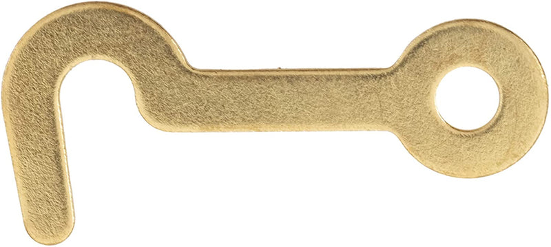 Brass Plated Lid or Door Latch Hook | Pack of 4 | 1-3/8" Long x 3/8" Wide