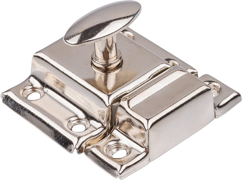 Classic Small Oval Turn Nickel Stamped Cabinet Latch