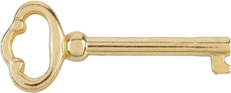 UNIQANTIQ HARDWARE SUPPLY Brass Plated Hollow Barrel Skeleton Key