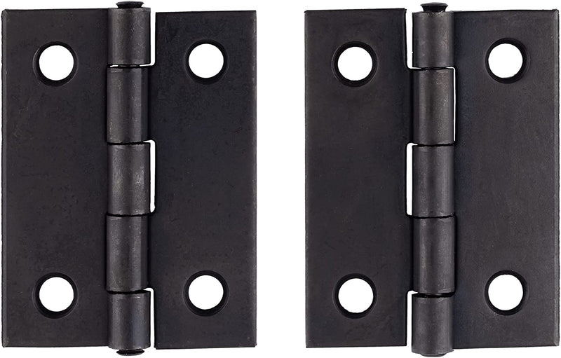 Flat Black Finished Butt Hinge with Tight Pin | 2" High x 1-1/2" Wide